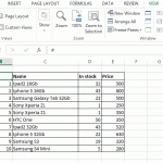 Figure 1. Excel table