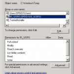 Figure 1. IIS_IUSRS doesn't have permissions